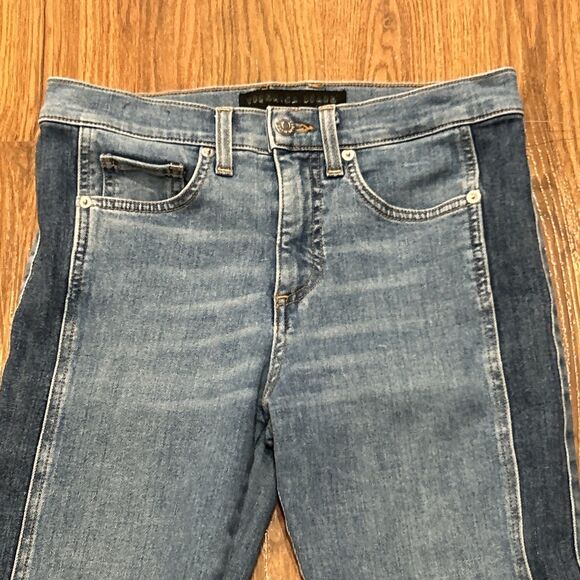 Veronica Beard Jeans Womens 26 2 Skinny Two Tone Kate Stretch High Rise USA - Picture 2 of 10